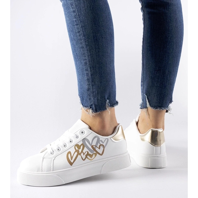 D/GMR Baskets blanches et or sur la plate-forme Montclair
