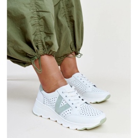 D/GMR Baskets ajourées en cuir blanc Vinceza