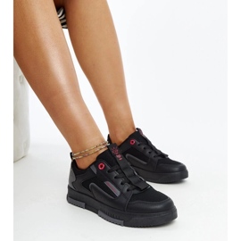 Les baskets pour femmes à grains noires croix jeans ll2r4012c