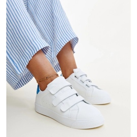 Baskets Velcro blanches et bleues par Samala