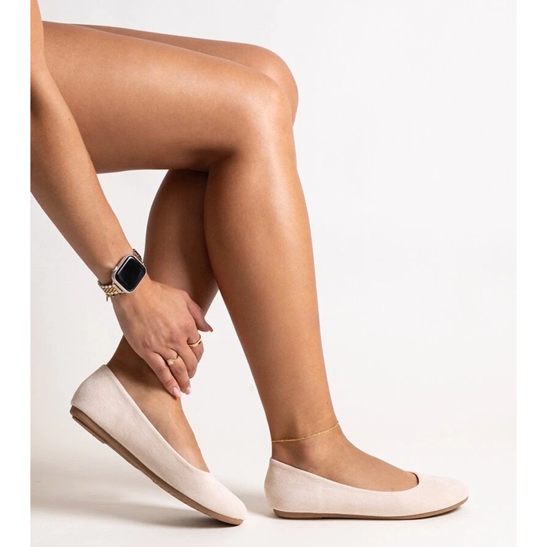 Ballerines beige clair en éco-daim Jala