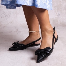 Ballerines à bout pointu et nœud Barira le noir