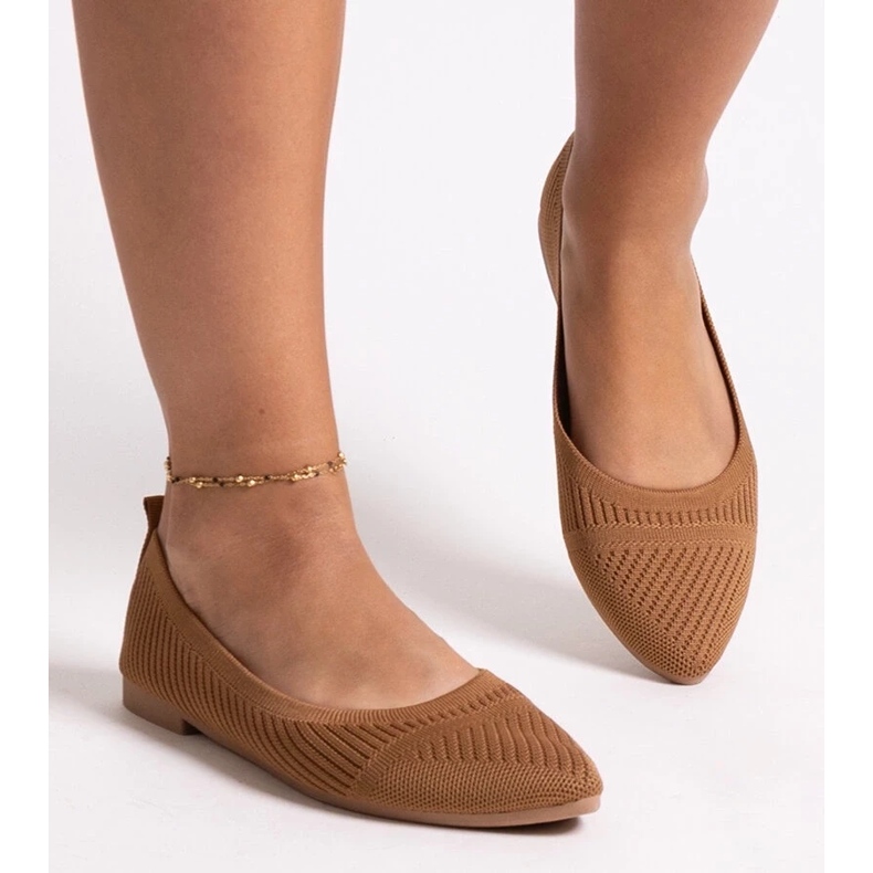 D/CEO Ballerines Wendana en tissu caramel brun