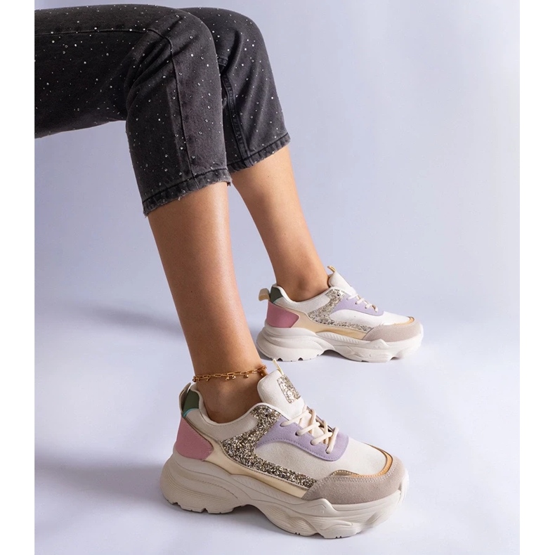 D/CEO Baskets multicolores avec empiècements pailletés Clorinda