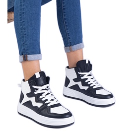 Baskets blanches et blanches pour femmes le noir