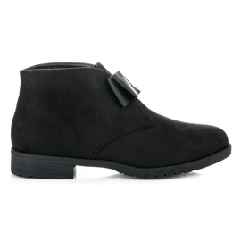 Ideal Shoes Bottines plates à nœud le noir