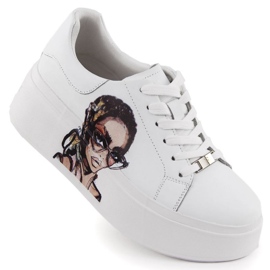 Chaussures de sport sur la plate-forme Filippo PAW587 blanc