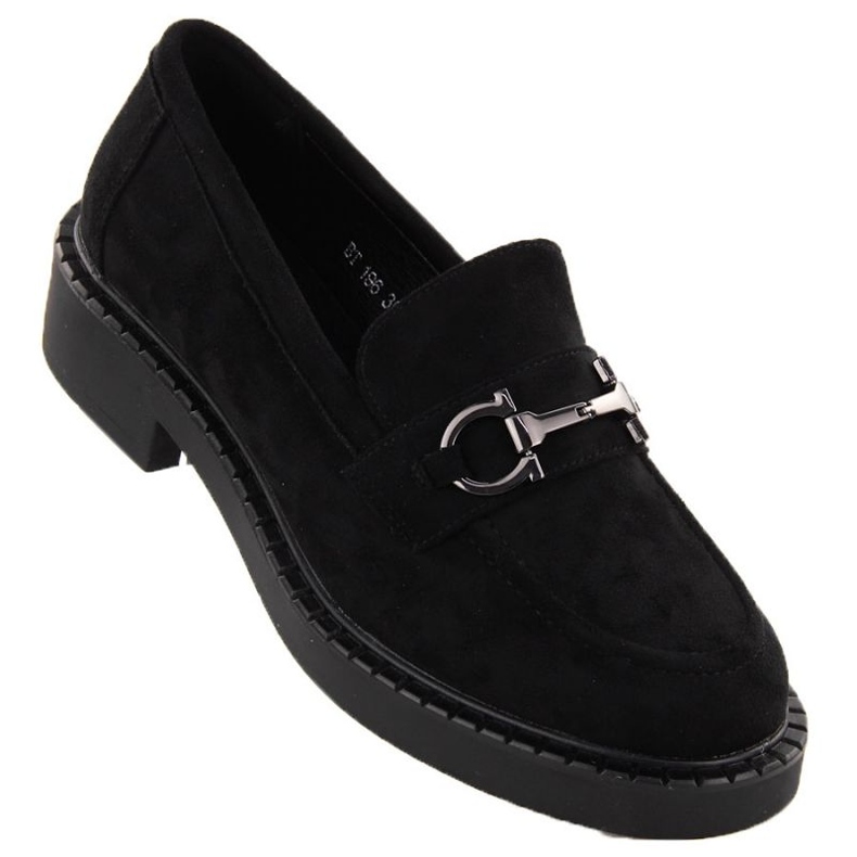 Sergio Leone SK455A Mocasins noir avec un ornement le noir
