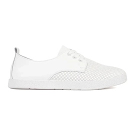 Goodin Baskets ouvertes blanches en cuir naturel