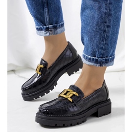 D/CEO Mocassins noirs sur semelle haute Zanen le noir