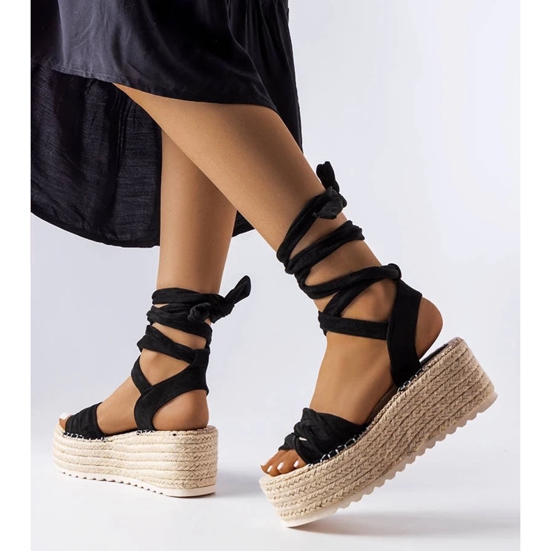 D/CEO Espadrilles noires à plateforme de Loiseau le noir