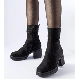 D/CEO Bottes noires sur le poste Eco-Eco-Zamsz Agordino par cheville