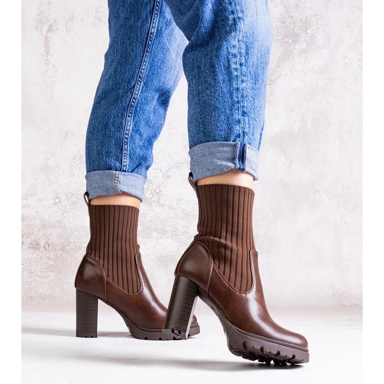 D/CEO Bottines marron en cuir écologique Asera D/CEO Bottines marron en cuir écologique Asera