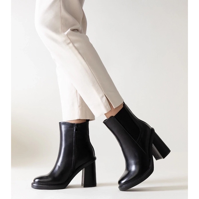 D/CEO Bottines noires en cuir écologique Almase