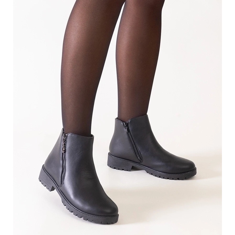 D/CEO Bottines noires avec inserts métalliques, éco-cuir Branda le noir D/CEO Bottines noires avec inserts métalliques, éco-cuir Branda le noir