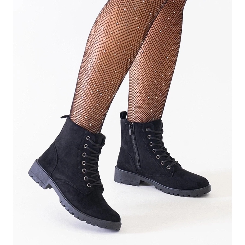 D/CEO Bottines workwear en éco-daim noir sur la plateforme Barosa le noir