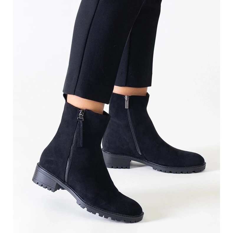 D/CEO Bottines hautes noires sur la plateforme Zahra en éco-daim le noir