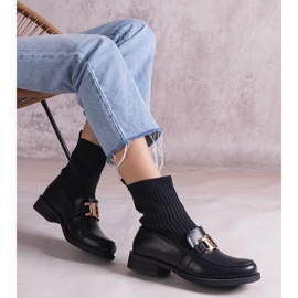 D/CEO Bottines noires avec tige en tissu par Krisa le noir