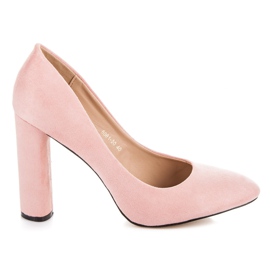 Vices New Collection Escarpins en daim sur le pilier rose