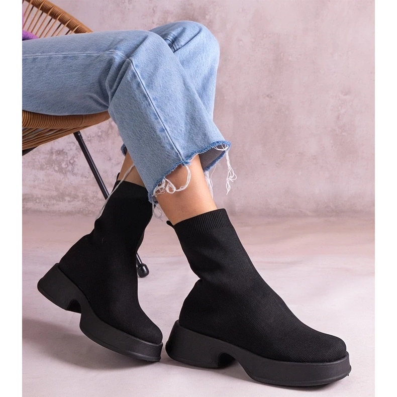 D/CEO Bottines noires avec tige Evel souple le noir