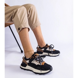 D/CEO Baskets noires ornées d'un motif animalier Soria le noir