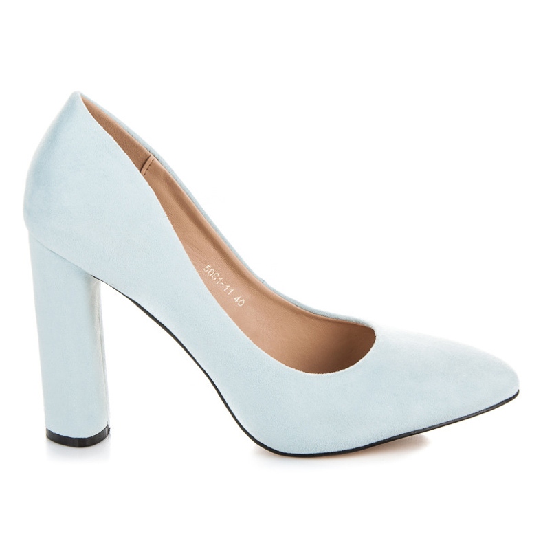 Vices New Collection Escarpins en daim sur un pilier bleu