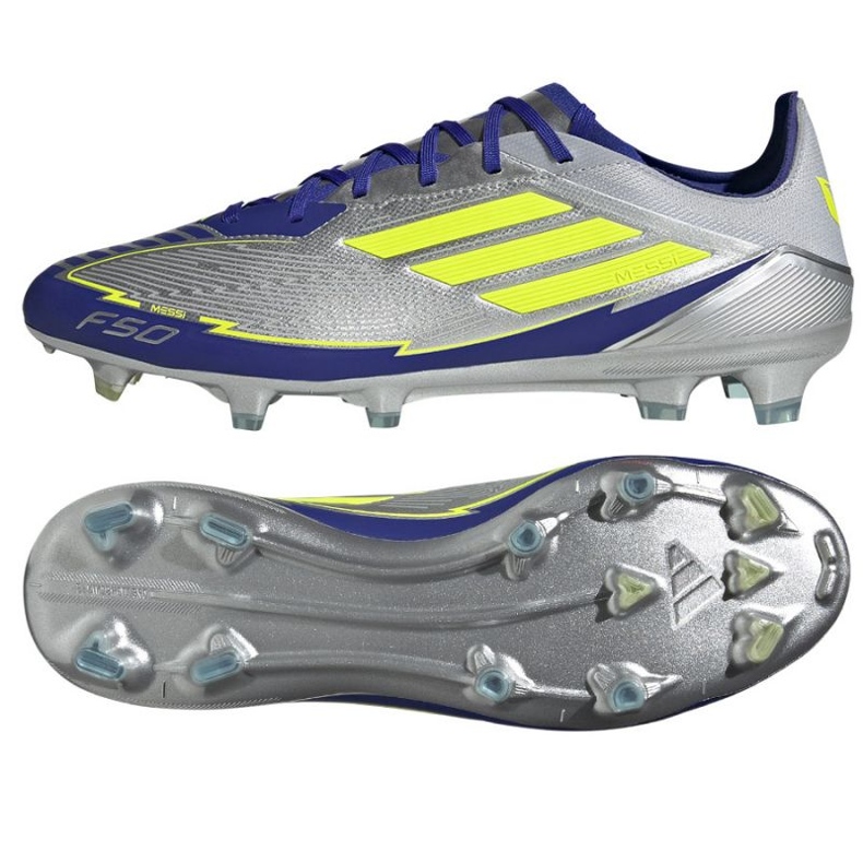 Adidas F50 Pro Messi FG JR8023 Chaussures de football en argent