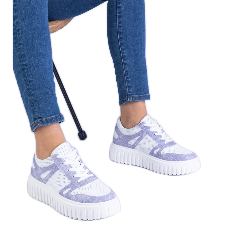 Volet Openwork Sneakers sur une semelle massive violet