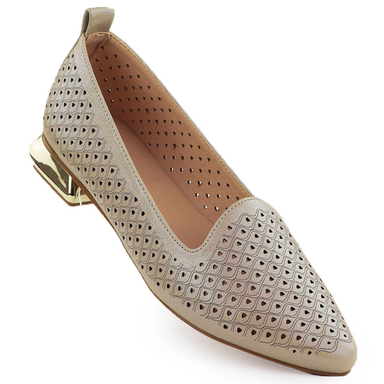 Chaussures pour femmes sur un talon décoratif OpenWork Beige Potocki SZ12574