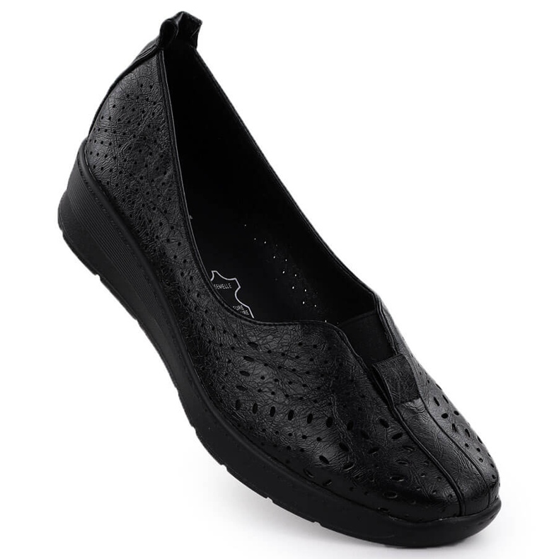 Chaussures pour femmes Slip-On OpenWork Black Jezzi RMR1840-13 le noir