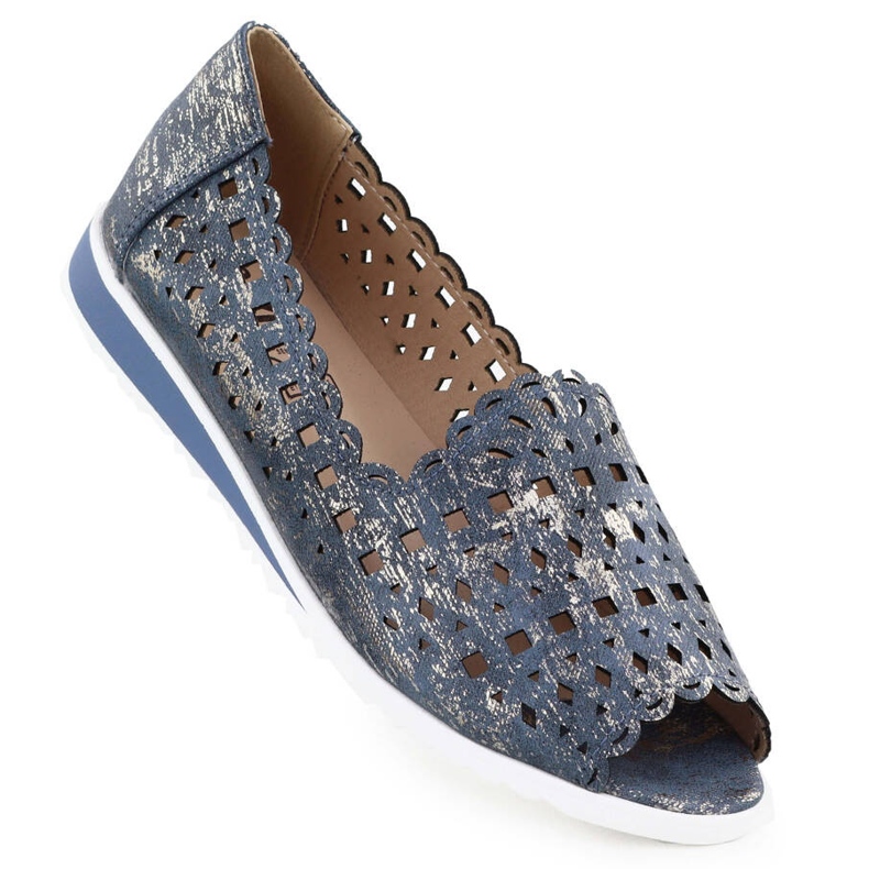 Chaussures ouvertes pour femmes Open Toe Jeans Gilded Jezzi ASA135-1 bleu