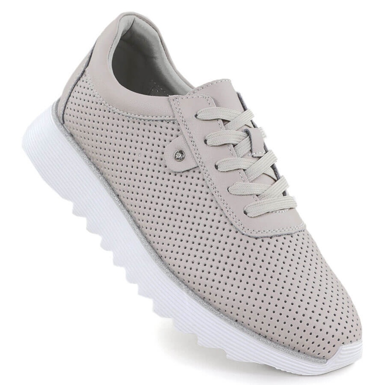 S.Barski Chaussures en cuir pour femmes sur la plate-forme ouverte Beige S. Barski LR51-629