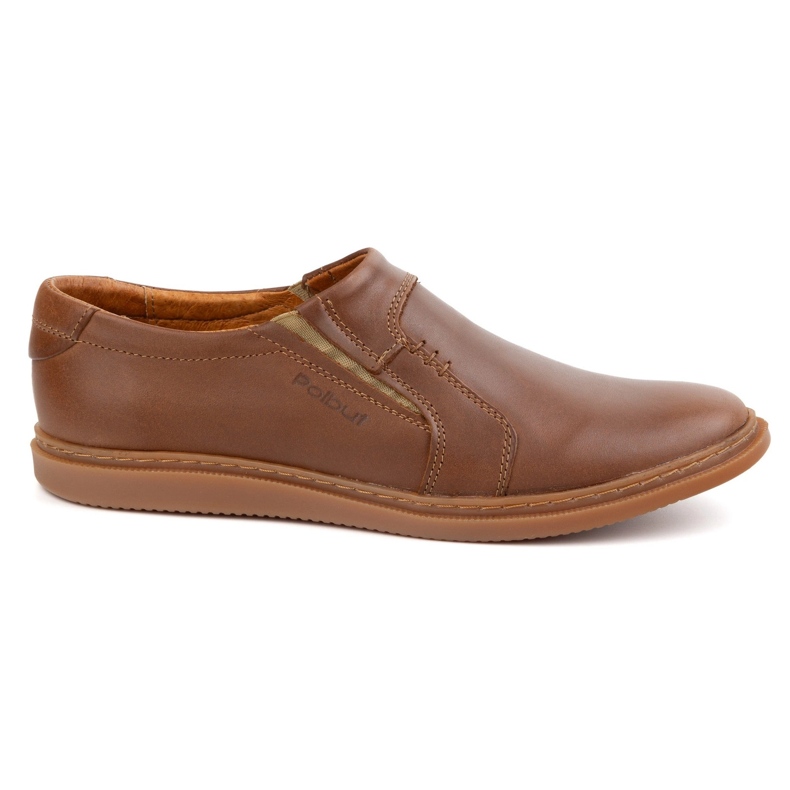 Chaussures en cuir masculin Polbut 2132PLB Camel brun