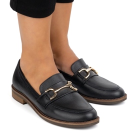 Exquisite Pumps en cuir féminin 1510Ex noir
