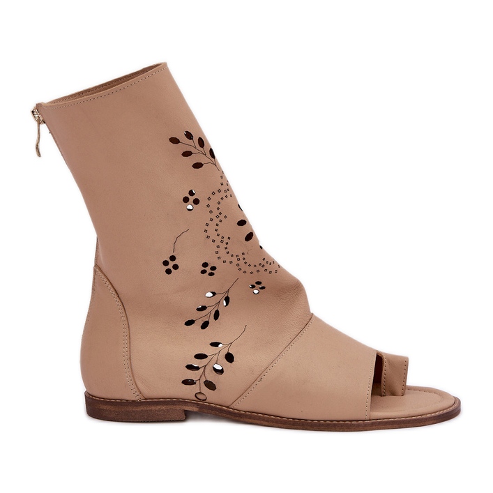 Sandales en cuir Zazoo 3437 avec une tige supérieure beige Sandales en cuir Zazoo 3437 avec une tige supérieure beige