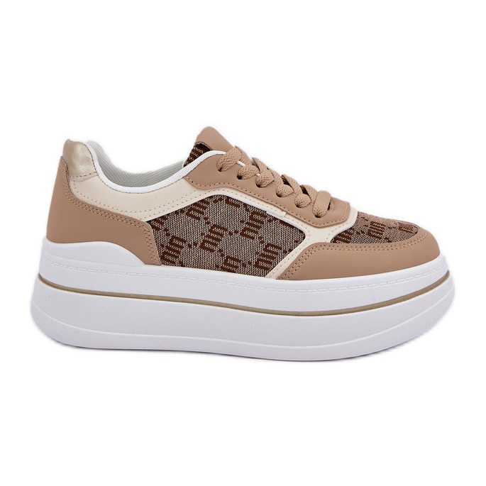 Sneakers pour femmes avec un motif beige