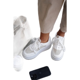 Baskets pour femmes avec un motif blanc blanche