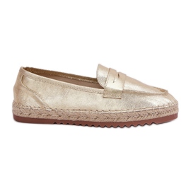 Espadrilles pour femmes avec une tresse de jute sur une semelle d'or plate