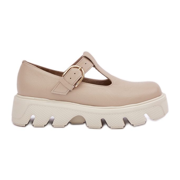 Chaussures en cuir avec une boucle zazoo 20183 beige Chaussures en cuir avec une boucle zazoo 20183 beige