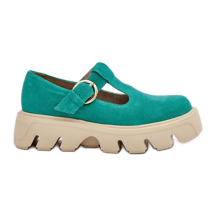 Chaussures en daim avec une boucle zazoo 20183 vert
