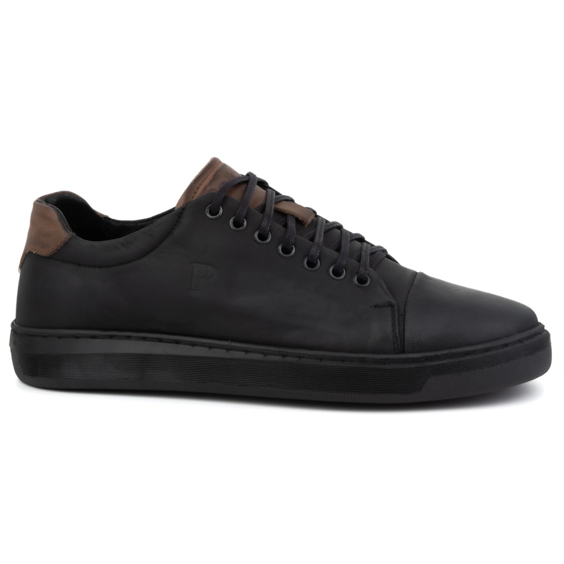 Polbut Chaussures en cuir masculin 2109 noir avec marron le noir Polbut Chaussures en cuir masculin 2109 noir avec marron le noir