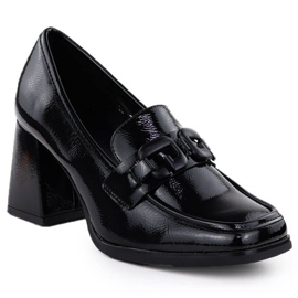 Chaussures sur le poteau Potocki SZ12553 avec une décoration noire