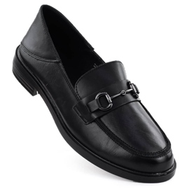 Chaussures en cuir pour femmes confortables Black Vinceza 18107 Mandards noir