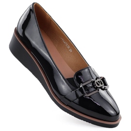 Chaussures pour femmes laquées sur des coins noirs Vinceza 58478