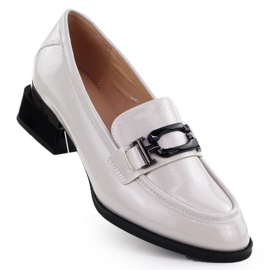 Les chaussures pour femmes verni avec un talon décoratif gris Vinceza 58492 Les chaussures pour femmes verni avec un talon décoratif gris Vinceza 58492