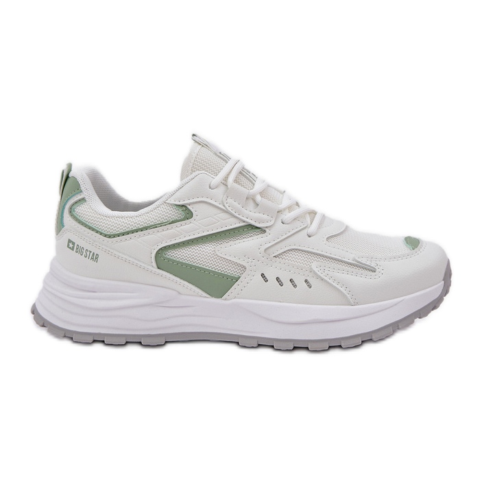 Chaussures sportives féminines Big Star NN274A095 Système Hi-Poly System White-Green blanche Chaussures sportives féminines Big Star NN274A095 Système Hi-Poly System White-Green blanche