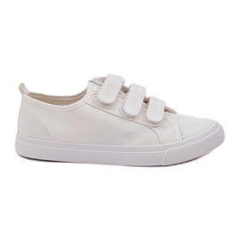 Baskets Velcro aux jeunes blanc