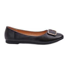 Ballerines en cuir écologique avec une décoration noire