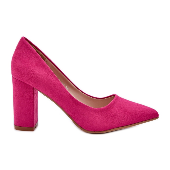 Pompes pour femmes sur le pilier en daim eco fuchsia rose