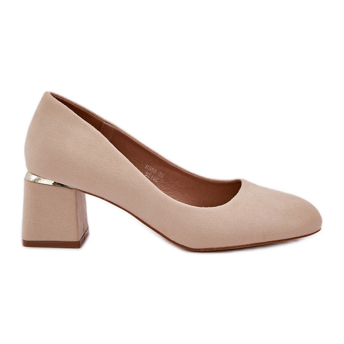 Eco Suede pompes sur le post Beige